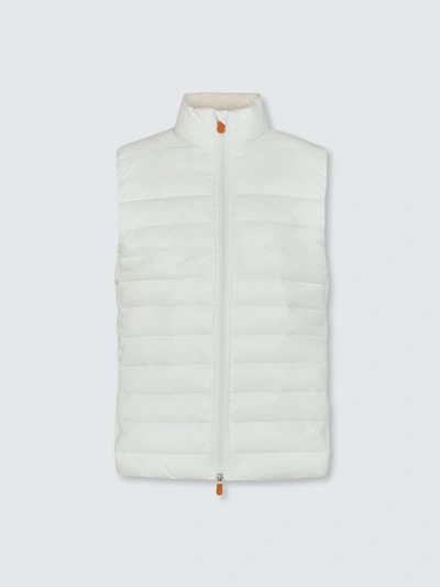 Shop Save The Duck Women's Vest In Giga Faux Sheepskin In White