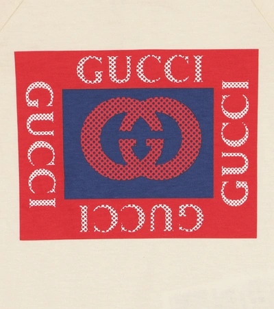 Shop Gucci Baby Logo Cotton Onesie In White