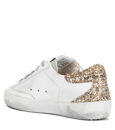 Shop Golden Goose Super-star Leather Sneakers In White/ice/silver