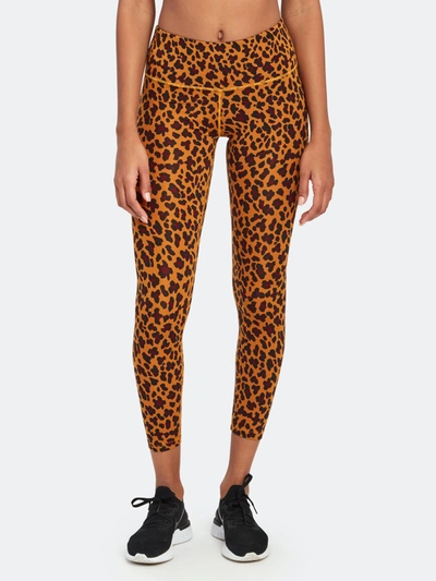 Shop Varley Century Mid Rise Leggings In Yellow Cheetah