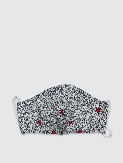 Shop Catherine Gee Silk Face Mask In Heart Print