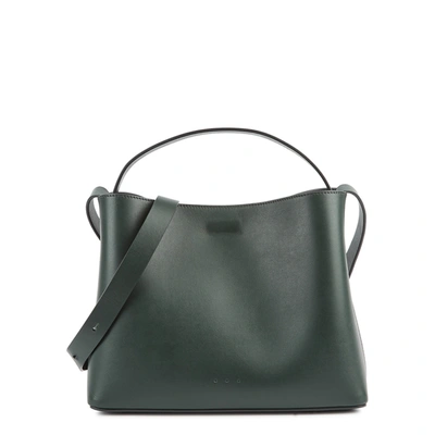 Shop Aesther Ekme Mini Sac Dark Green Leather Shoulder Bag