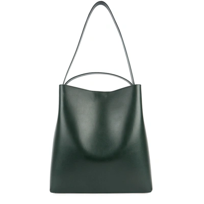 Shop Aesther Ekme Sac Large Dark Green Leather Tote