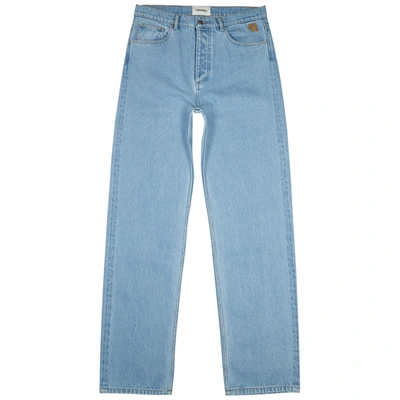 Shop Nanushka Gannon Light Blue Straight-leg Jeans In Denim