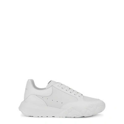 Shop Alexander Mcqueen Runner White Leather Sneakers