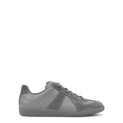 Shop Maison Margiela Replica Grey Leather Sneakers