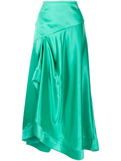 Shop Acler Irwin Draped Skirt In Green
