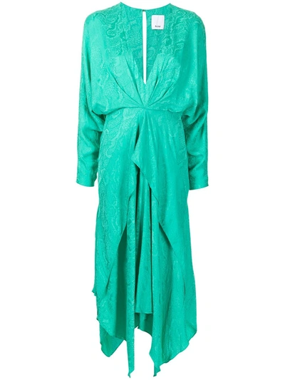 Shop Acler Asymmetric Shift Midi Dress In Green