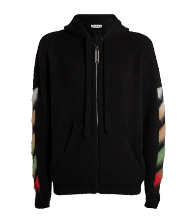 Shop Off-white Brushed Arrows Zip-up Hoodie