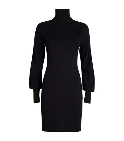 Shop Victoria Beckham Woolshine Rollneck Mini Dress