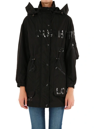 Shop Burberry Horseferry Parka Black