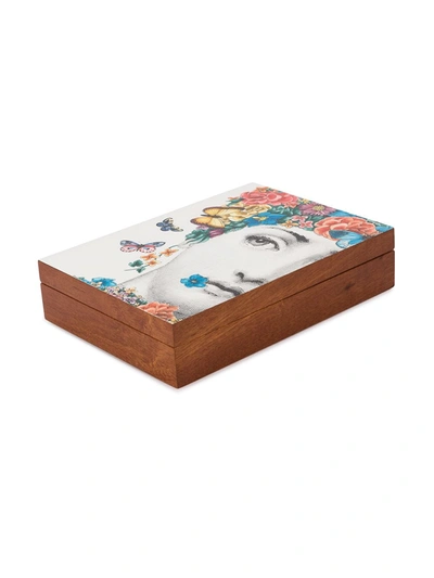 Shop Fornasetti Printed Storage Box In Brown