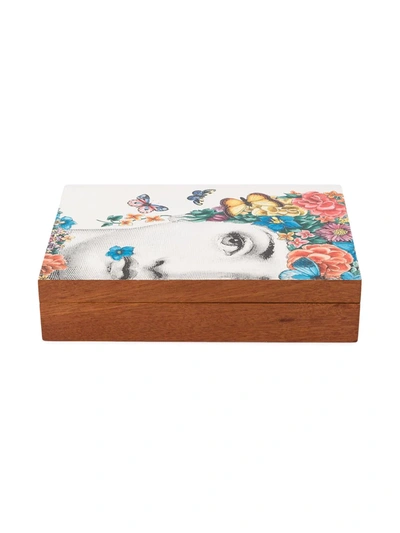 Shop Fornasetti Printed Storage Box In Brown