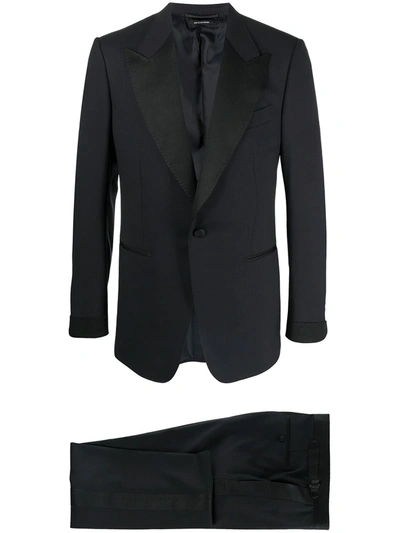 Shop Tom Ford Tonal Panel Two-piece Suit In Blue