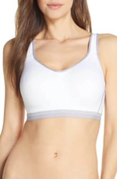 Shop Wacoal High Impact Underwire Sports Bra In White/ Lilac Gray