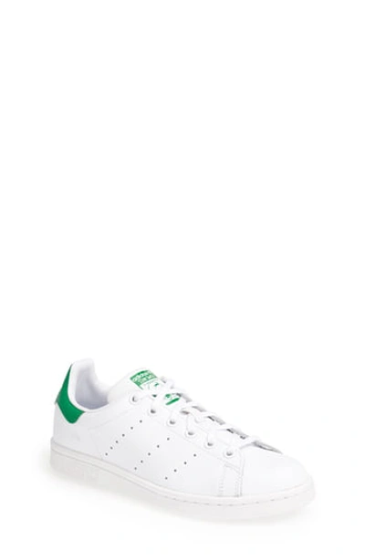 Shop Adidas Originals Stan Smith J Sneaker In Core White/ Green