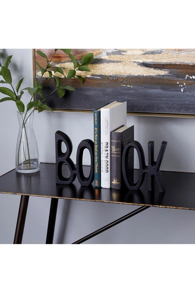 Willow Row Black Aluminum Industrial Bookends In Black