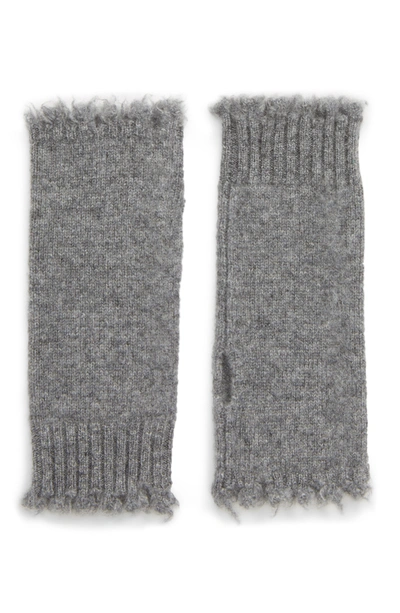Shop Frye Frayed Edge Arm Warmers In Heather Gray