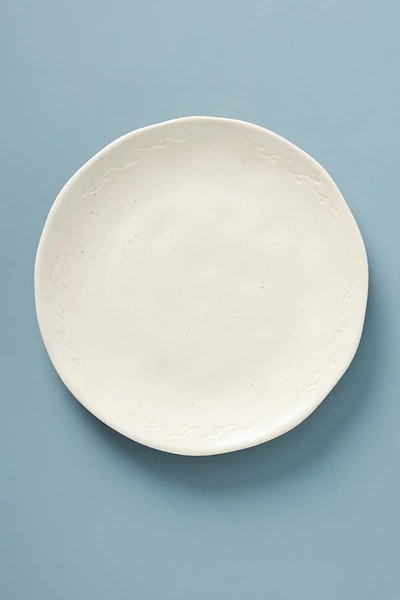 Shop Anthropologie Pomme Upcycled Ceramic Dinner Plates, Set Of 4 By  In White Size S/4 Dinner