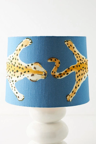Shop Dana Gibson Leopard Lamp Shade By  In Blue Size L