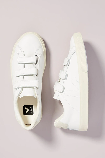Veja 3-lock Leather Low-top Sneakers In White | ModeSens