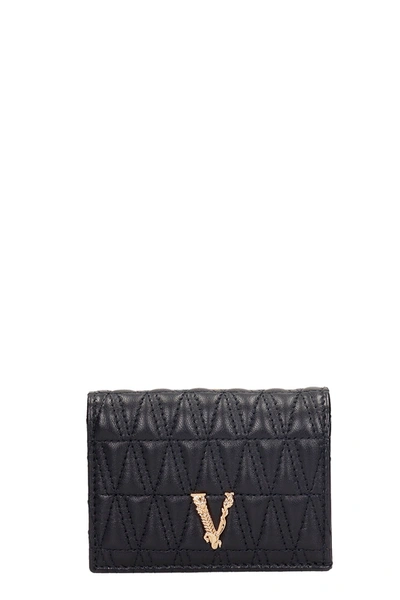 Shop Versace Wallet In Black Leather