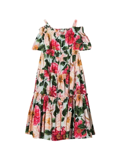 Shop Dolce & Gabbana Floral Dress In Multicolor