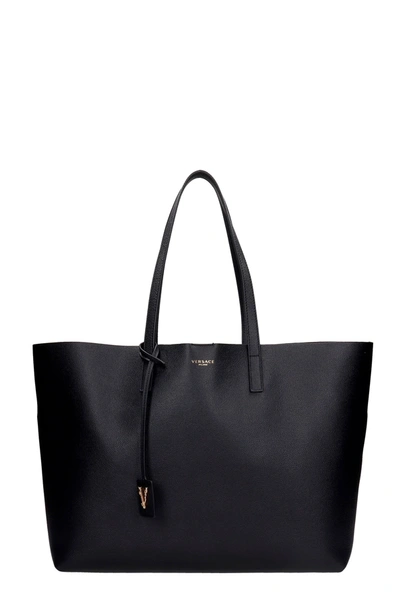 Shop Versace Tote In Black Leather