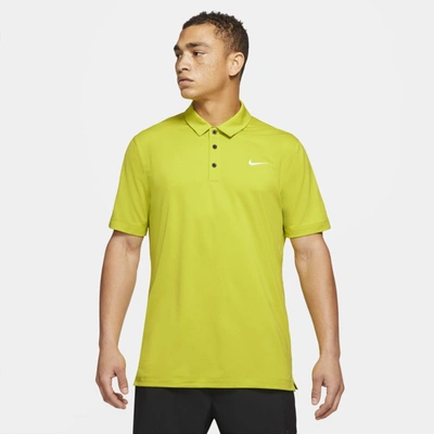 Shop Nike Men's Football Polo In Bright Cactus,black,white
