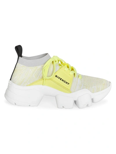 Shop Givenchy Women's Jaw Chunky Knit Sneakers In Yellow