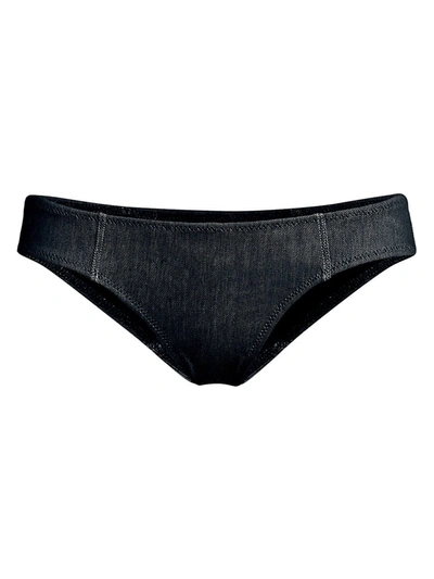Shop Solid & Striped Women's The Isabella Low-rise Denim Bikini Bottom In Indigo