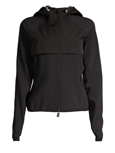 Shop Moncler Women's Zip-up Hooded Jacket In Black