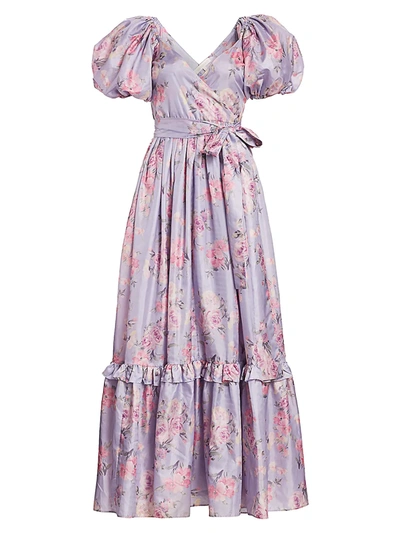 Shop Loveshackfancy Women's Ida Floral Puff-sleeve Gown In Hibiscus