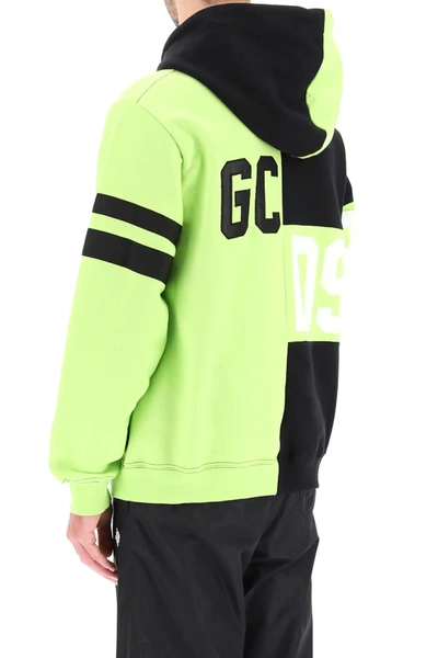 Shop Gcds Hoodie With Logo Mix In Black,green