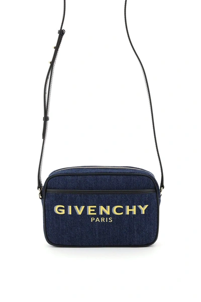 Shop Givenchy Bond Printed Camera Bag In Blue,yellow,grey