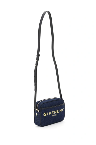 Shop Givenchy Bond Printed Camera Bag In Blue,yellow,grey