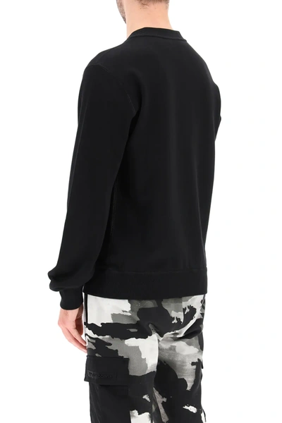 Shop Dolce & Gabbana Crew Neck Sweatshirt With Logo Plaque In Black