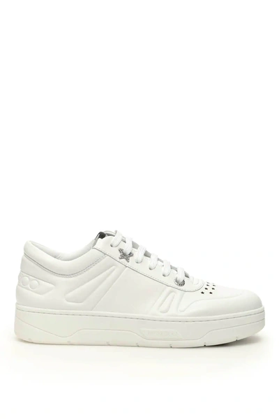 Shop Jimmy Choo Hawaii F Sneakers In White
