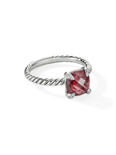 Shop David Yurman Women's Châtelaine Ring With Prasiolite & Diamonds In Garnet