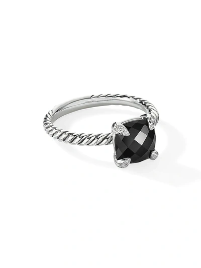 Shop David Yurman Women's Châtelaine Ring With Prasiolite & Diamonds In Black Onyx