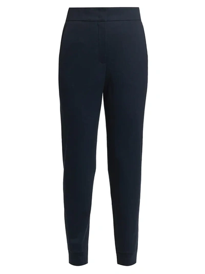 Shop Akris Christopher Wool Jersey Jogger Pants In Deep Blue