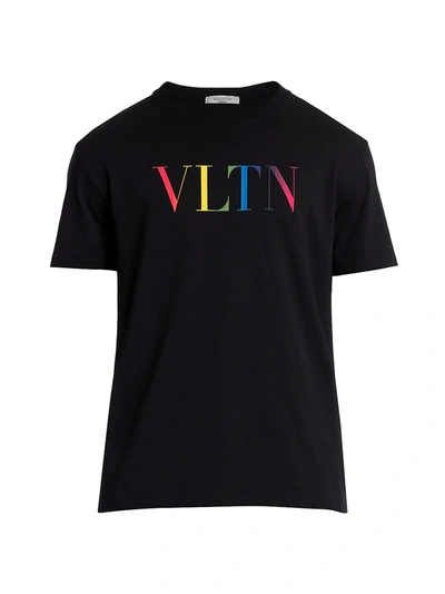 Shop Valentino Men's Vltn Logo Jersey T-shirt In Nero