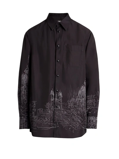 Shop Valentino Long-sleeve Chest Pocket Shirt In St Romans