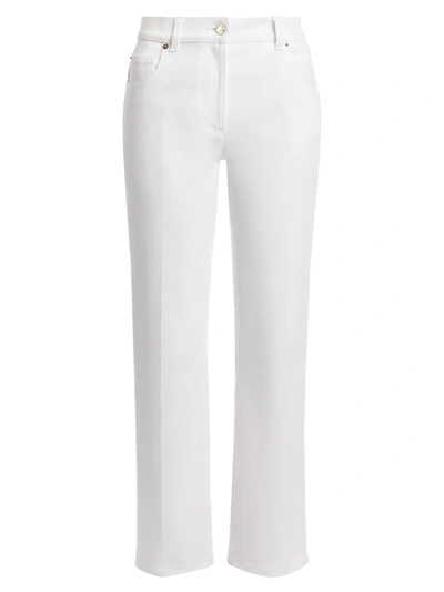 Shop Valentino Straight Jeans In Bianco