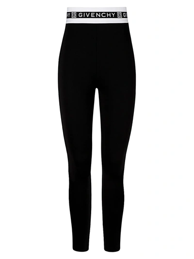 Shop Givenchy Logo Banded Leggings In Black