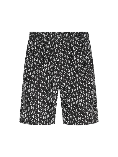 Shop Givenchy Men's Logo Bermuda Shorts In Black White
