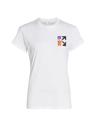 Shop Off-white Women's Gradient Carryover Fitted T-shirt In White Multi