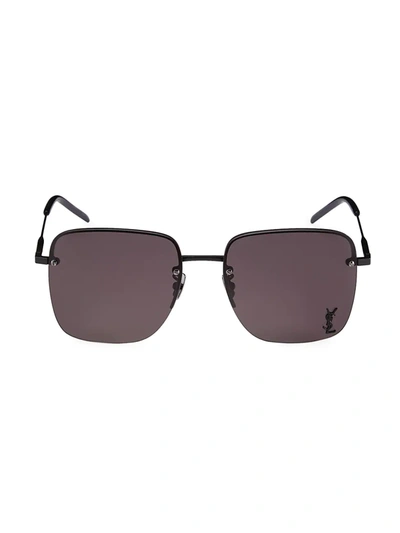 Shop Saint Laurent Monogram 58mm Square Sunglasses In Black