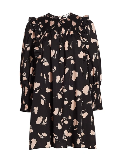 Shop Joie Jamila Graphic Floral Dress In Caviar