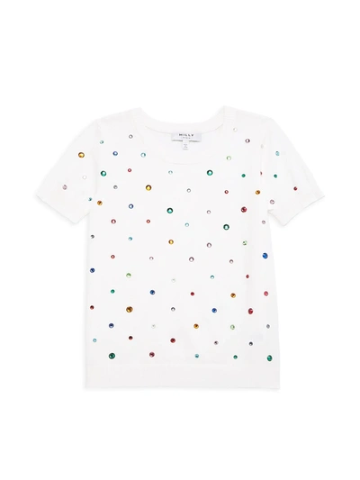 Shop Milly Girl's Rainbow Gem T-shirt In White